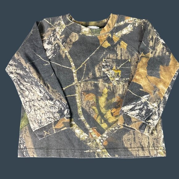 Camo Toddler Boys 3T Long Sleeve Hunting Shirt & Reversible Bucket Hat Adorable - Picture 2 of 12